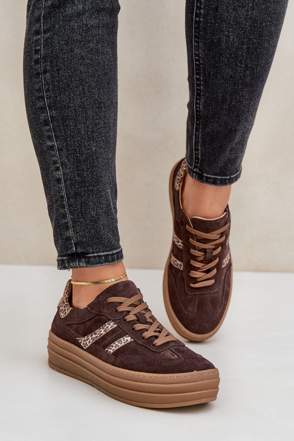 Buty Sportowe Model Zazoo N1176 Panterka Czekolada - Step in style - obrazek 3