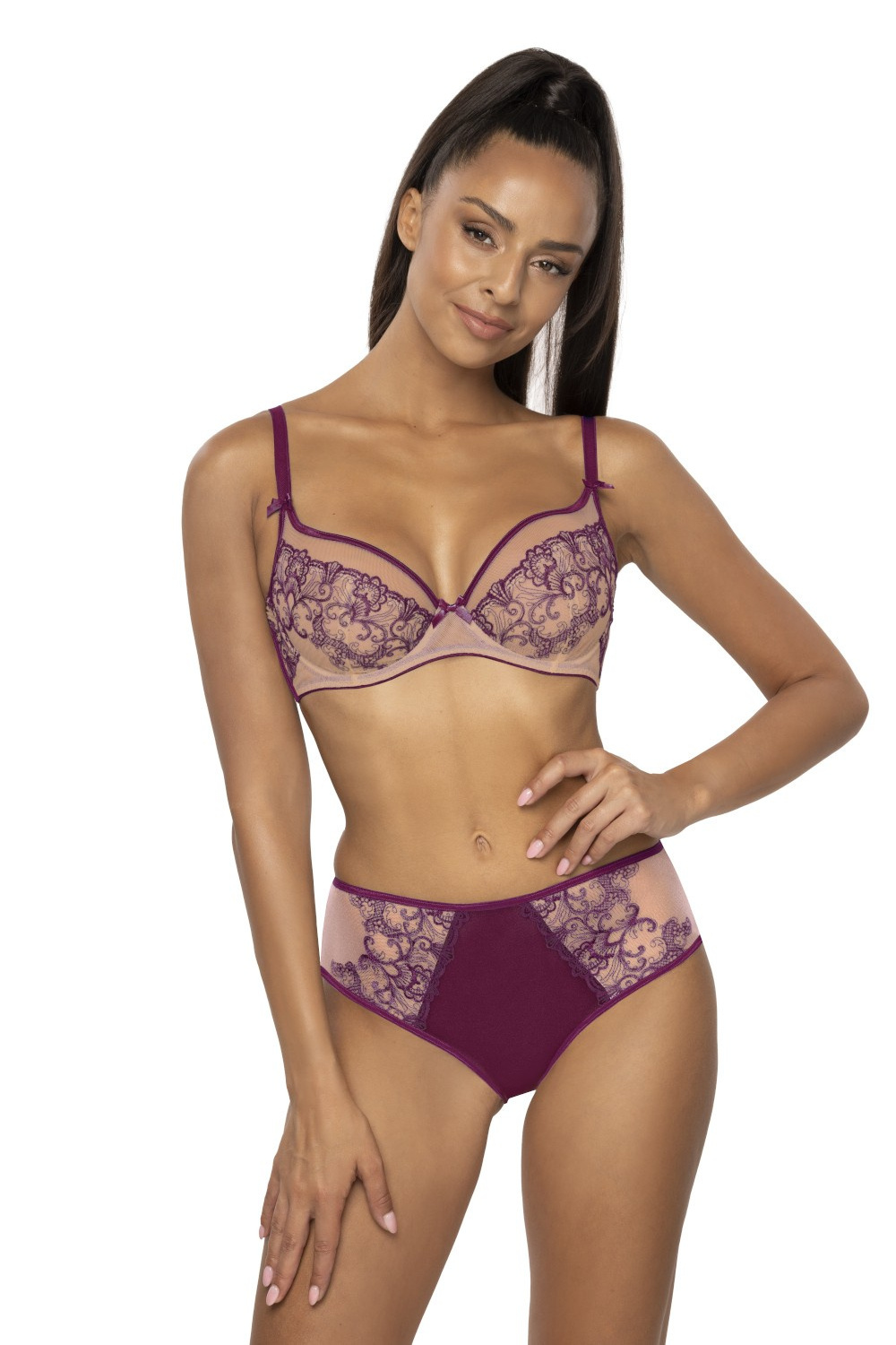 Figi Model Maureen F-3808/51 Beige/Violet - Mat - obrazek 2