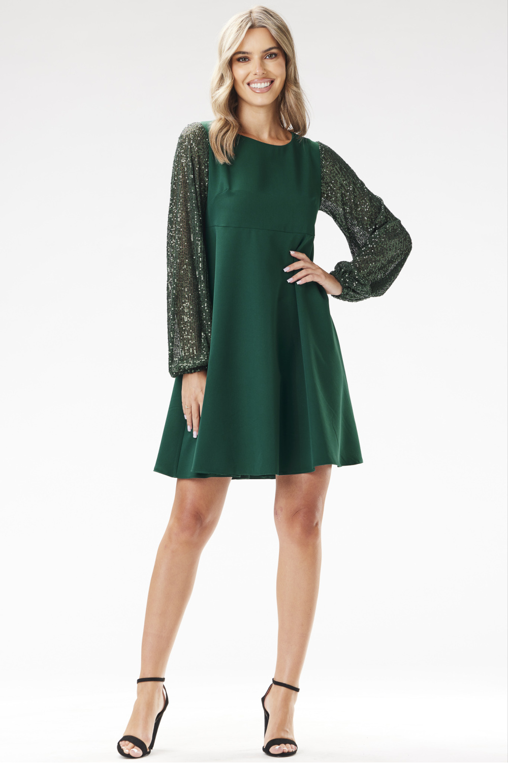 Sukienka Model A694 Bottle Green - awama - obrazek 2