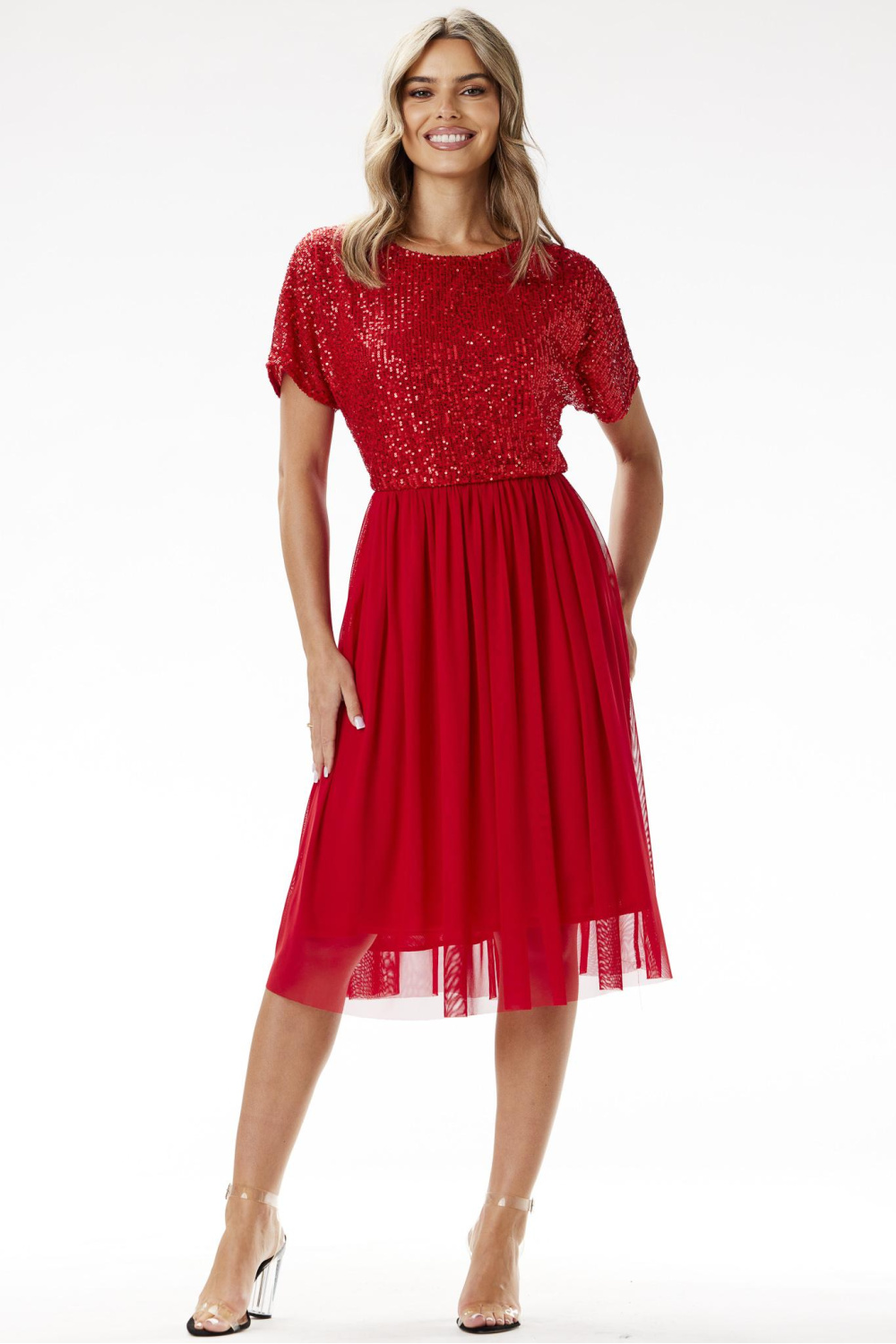 Sukienka Model A689 Red - awama - obrazek 2