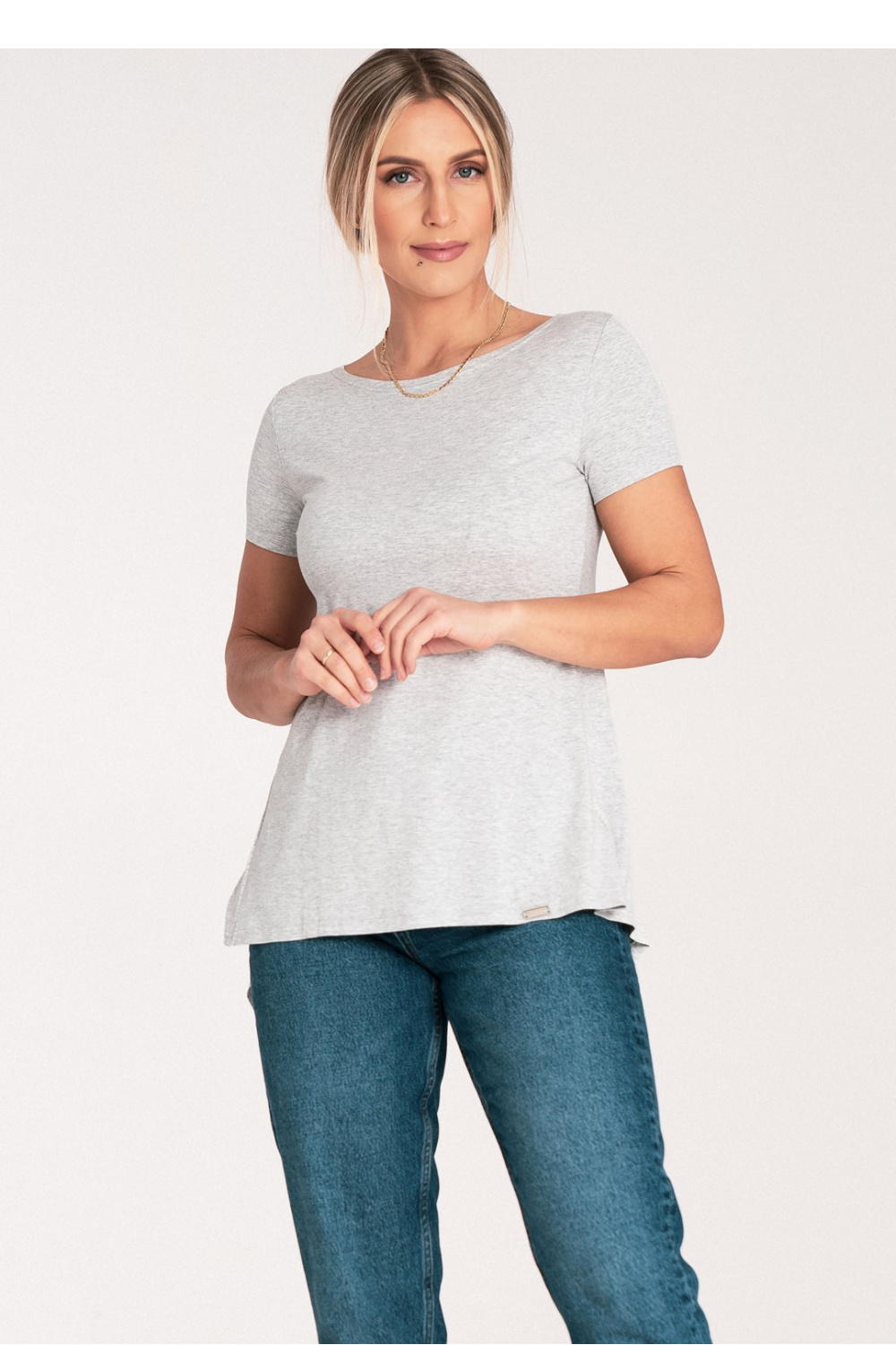 Bluzka Model M1051 Light Grey - Figl - obrazek 2