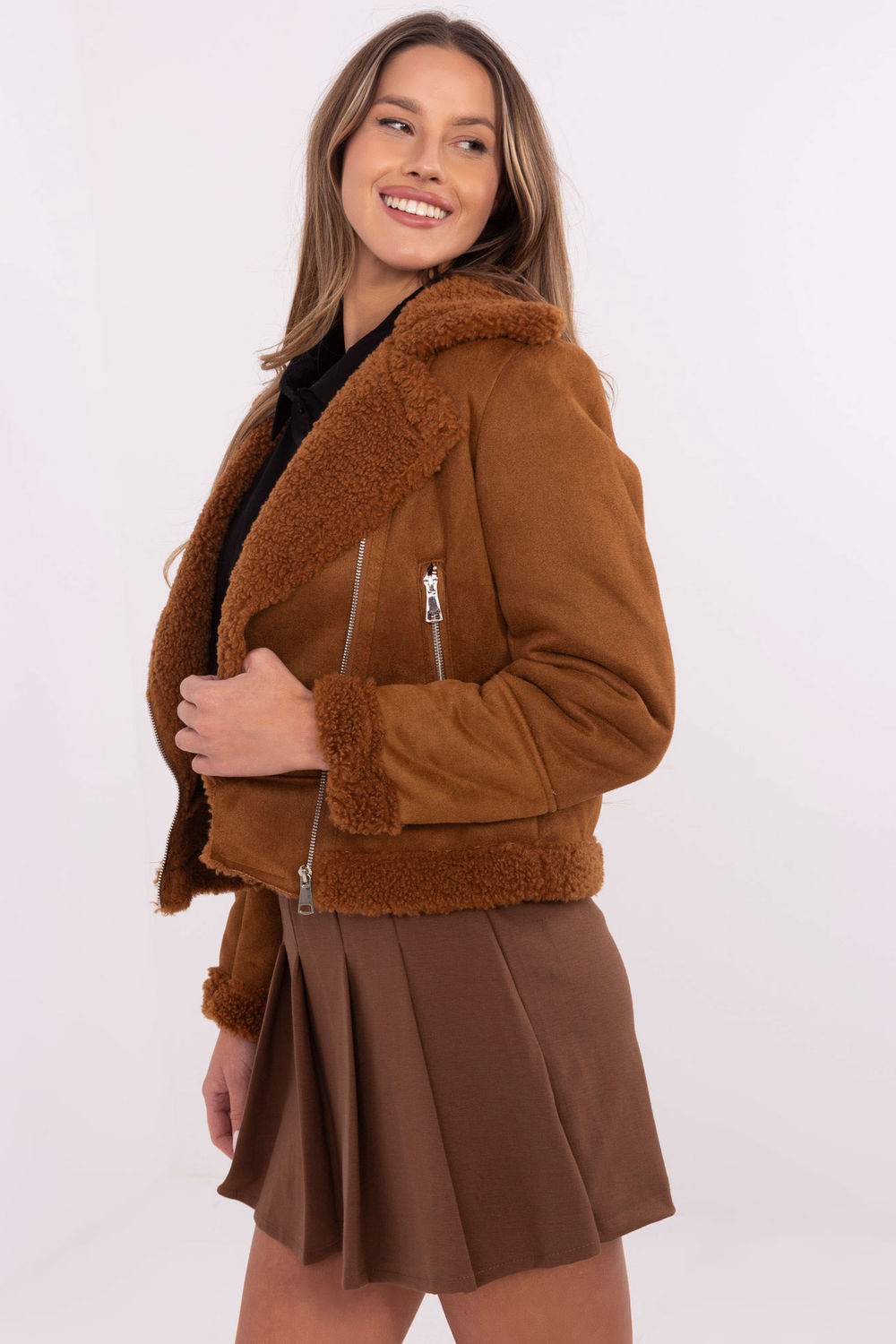 Kurtka Damska Model MI-KR-21848.71 Light Brown - Italy Moda - obrazek 2