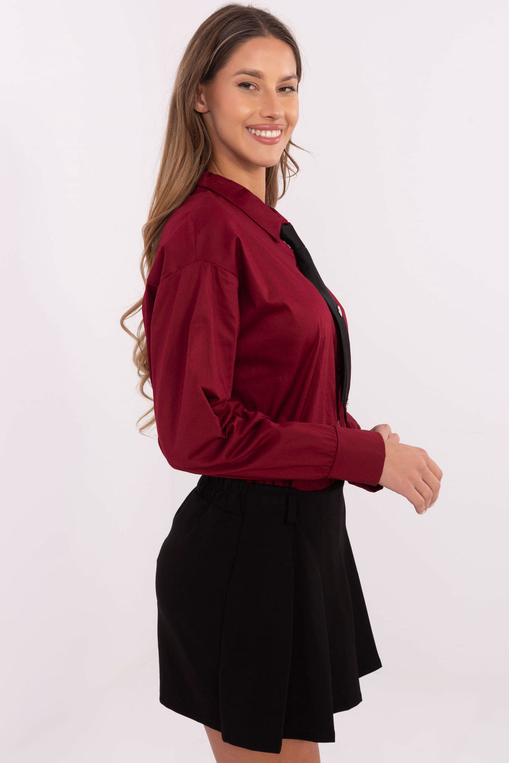 Koszula Damska Model DHJ-KS-9213.86 Bordo - Italy Moda - obrazek 2