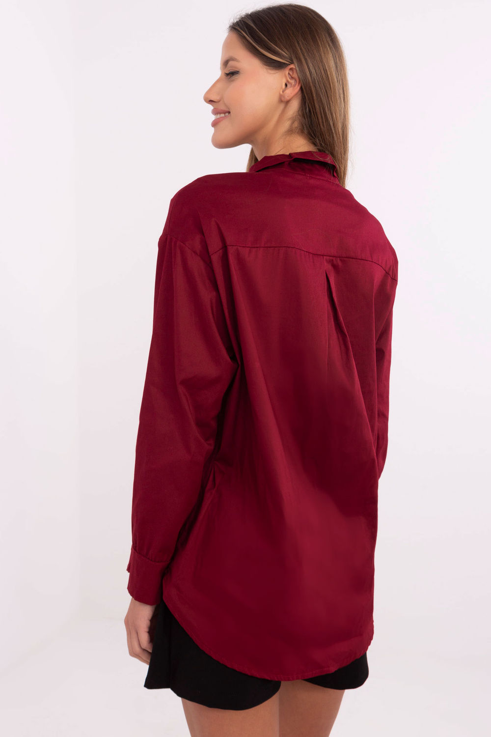 Koszula Damska Model DHJ-KS-9213.86 Bordo - Italy Moda - obrazek 3