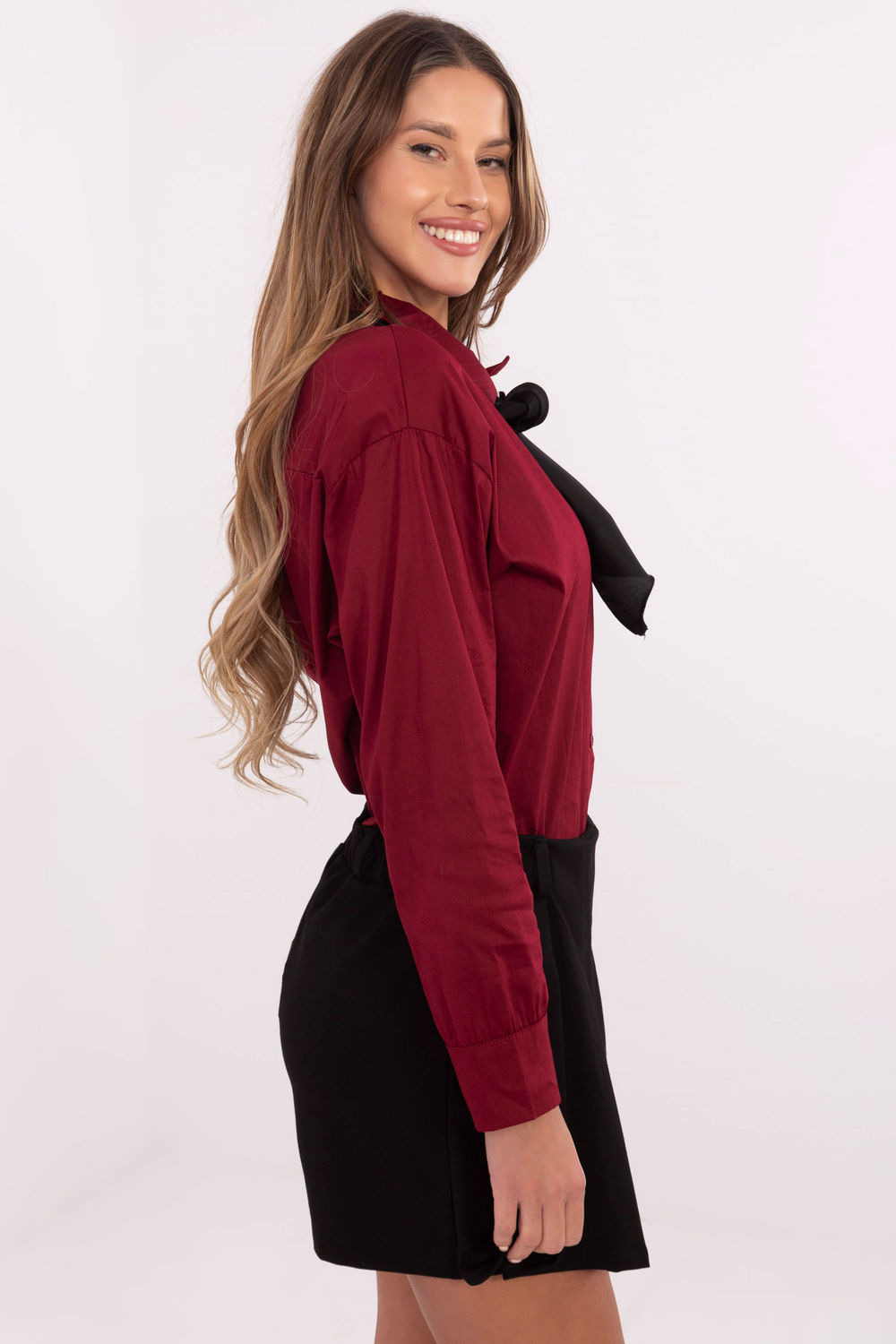 Koszula Damska Model DHJ-KS-9236.92P Bordo - Italy Moda - obrazek 2