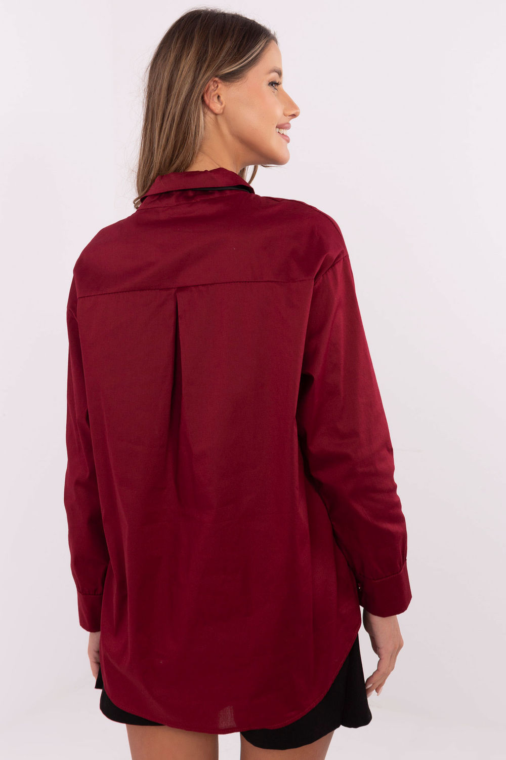 Koszula Damska Model DHJ-KS-9236.92P Bordo - Italy Moda - obrazek 3