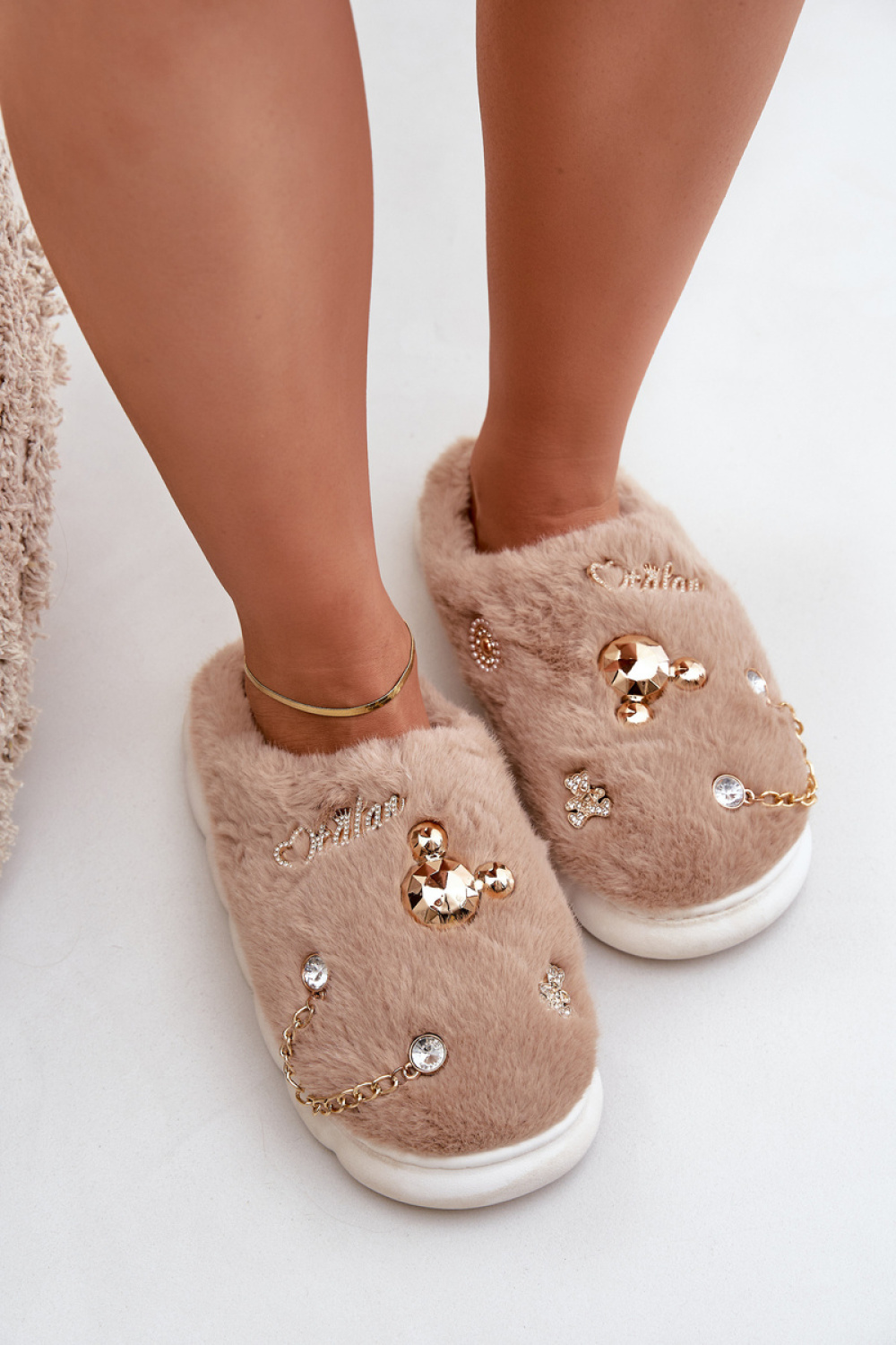 Kapcie Model Ivelfedi BG186P Dark Beige - Step in style - obrazek 3
