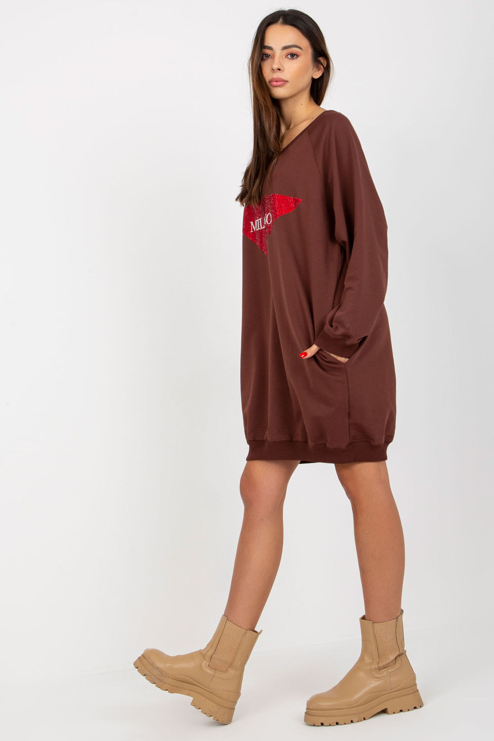 Bluza Damska Model VI-BL-3113.73P Dark Brown - Factory Price - obrazek 2