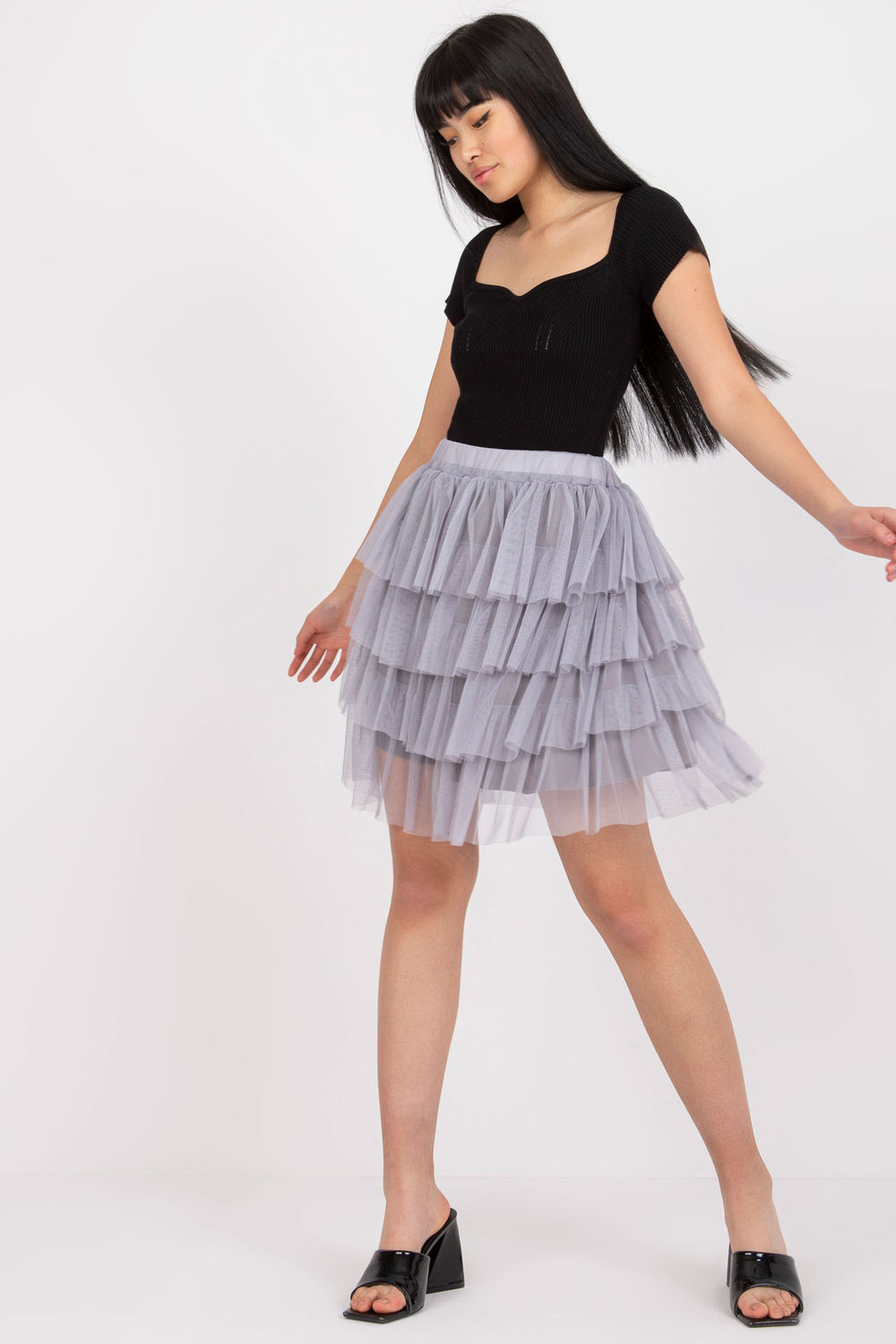 Spódnica Model TW-SD-BI-0517.84 Grey - Och Bella - obrazek 2