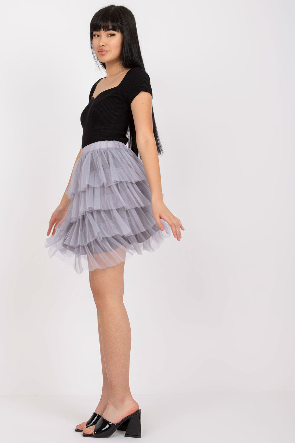 Spódnica Model TW-SD-BI-0517.84 Grey - Och Bella - obrazek 3