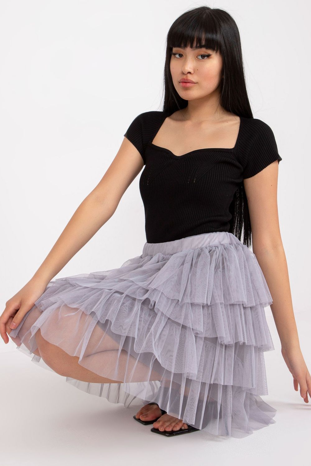 Spódnica Model TW-SD-BI-0517.84 Grey - Och Bella - obrazek 4