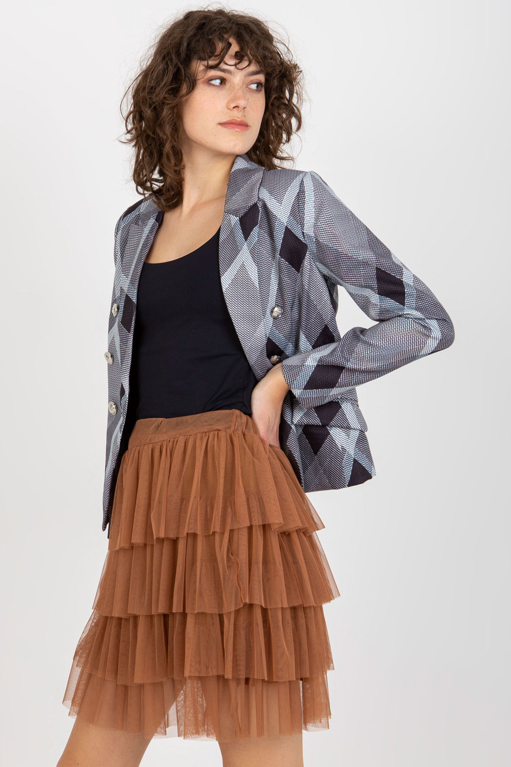Spódnica Model TW-SD-BI-0517.84 Light Brown - Och Bella - obrazek 2