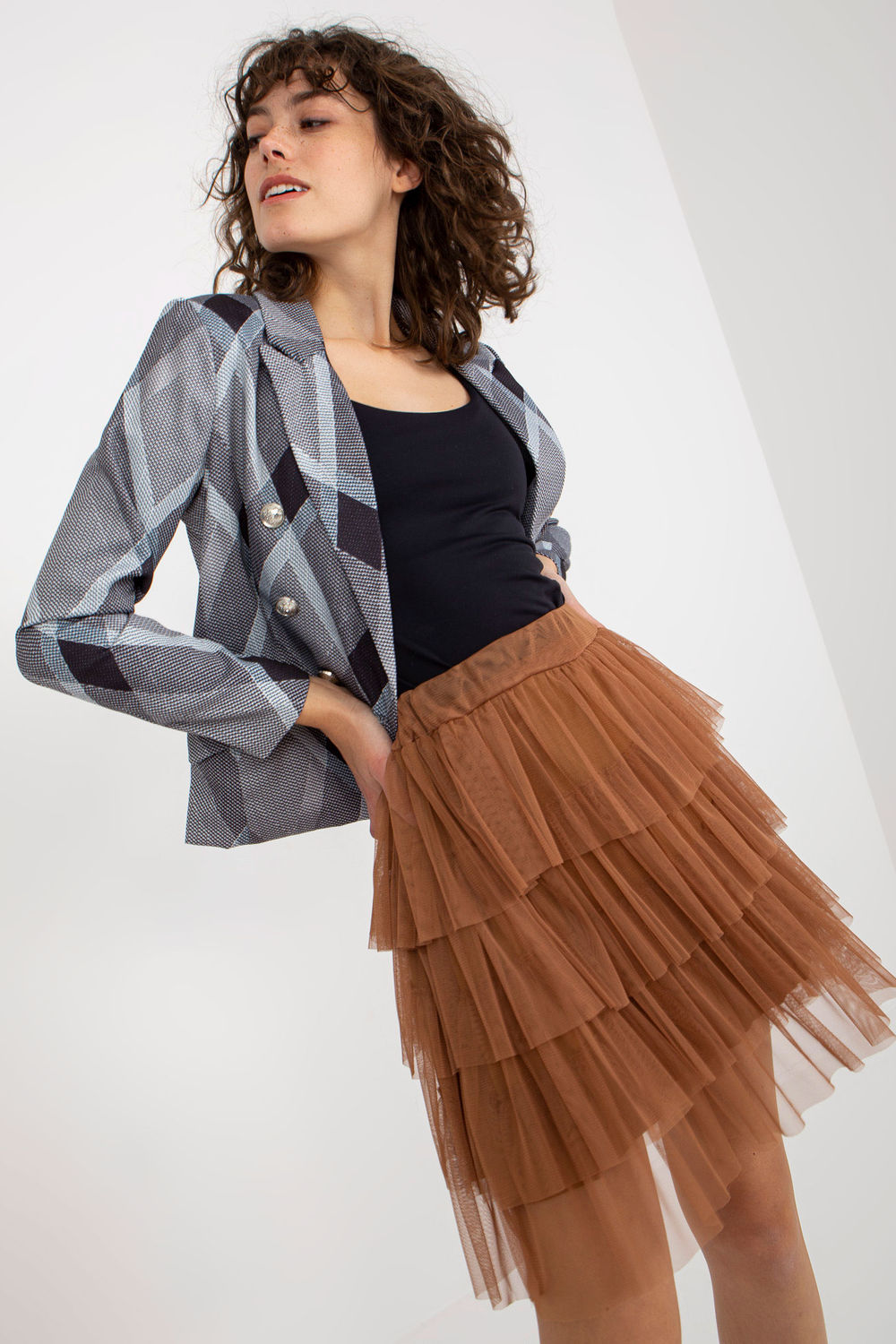 Spódnica Model TW-SD-BI-0517.84 Light Brown - Och Bella - obrazek 4