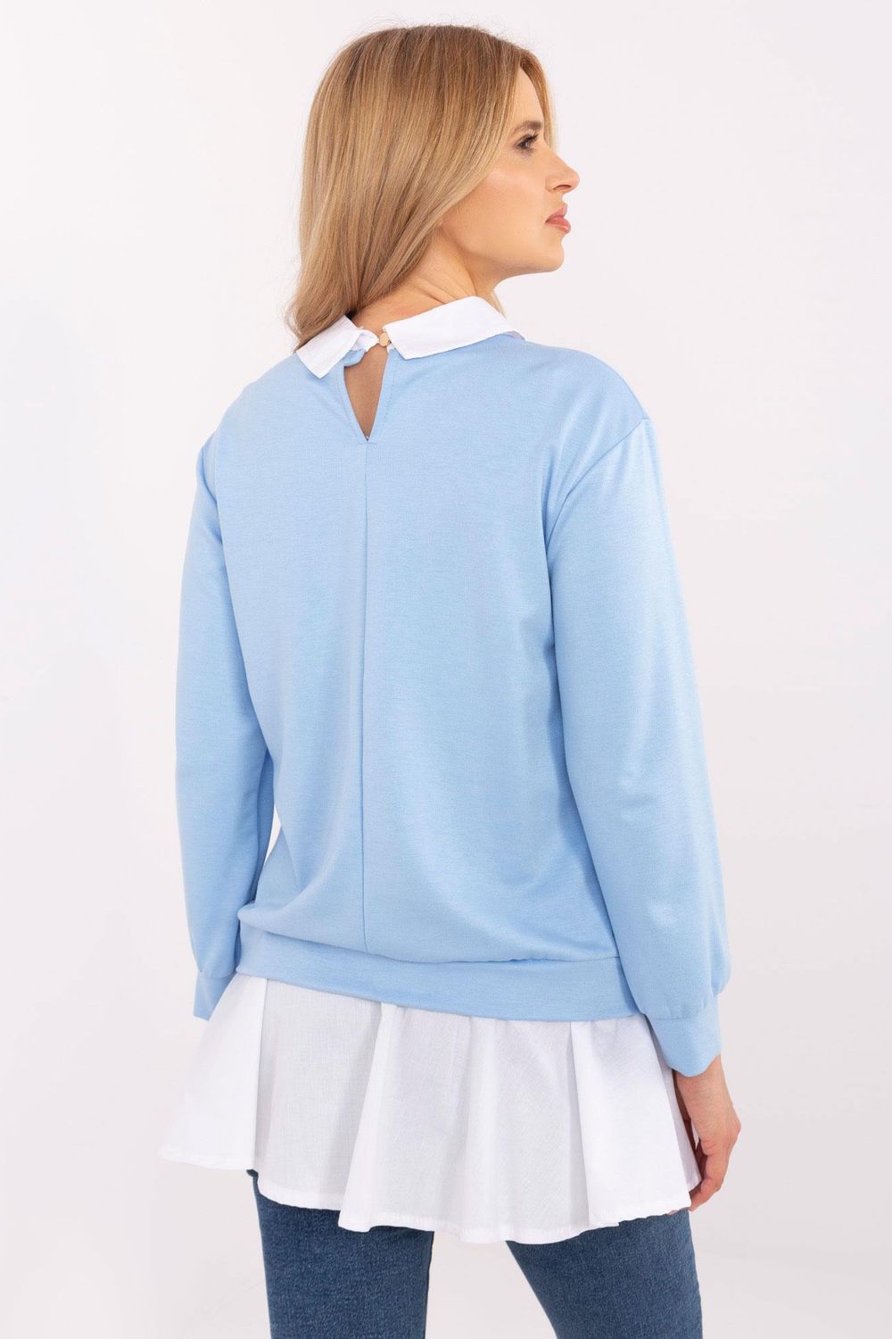 Bluzka Model MI-BZ-A5997.49 Light Blue - Italy Moda - obrazek 3