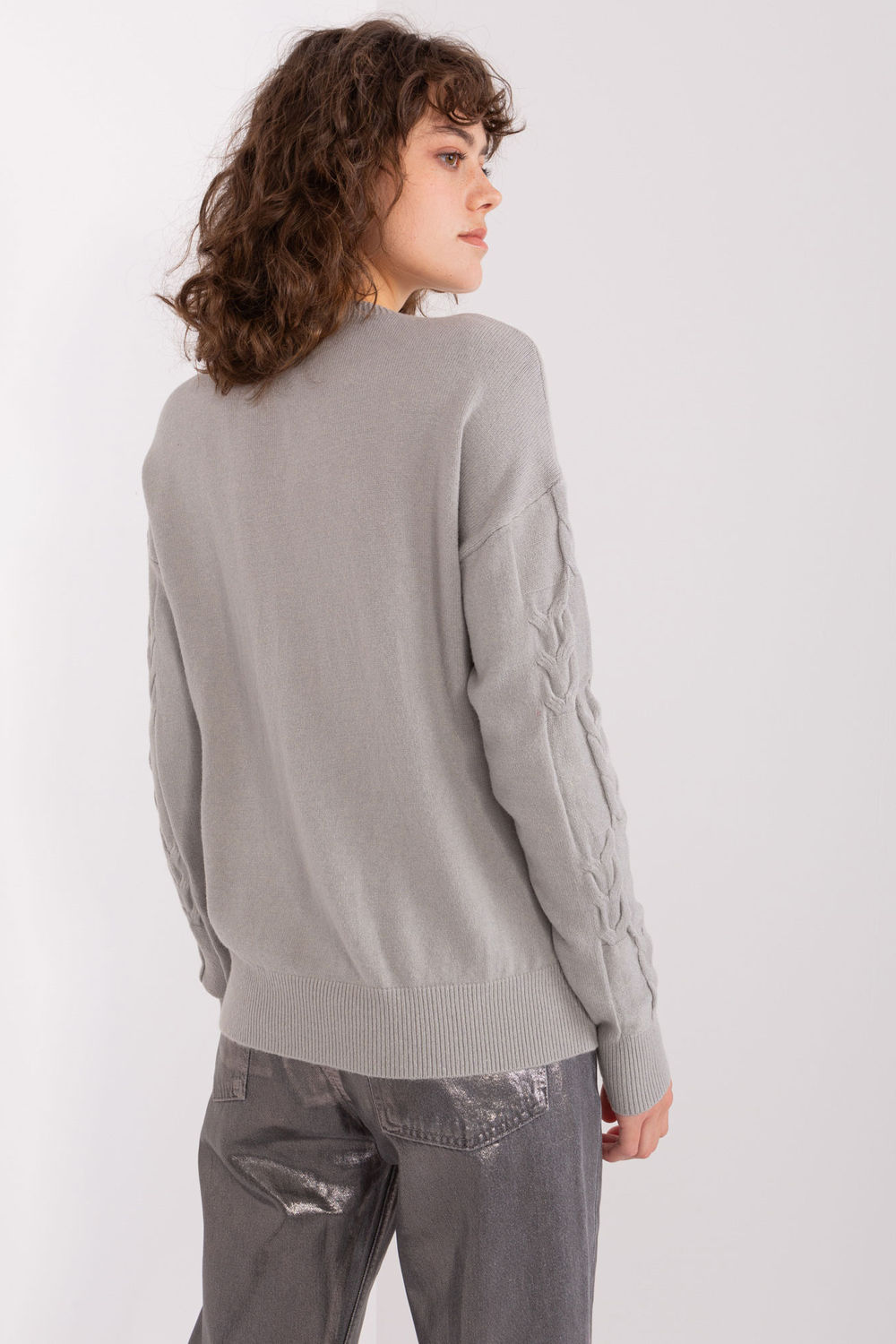 Sweter Damski Model AT-SW-2340.80 Grey - AT - obrazek 3