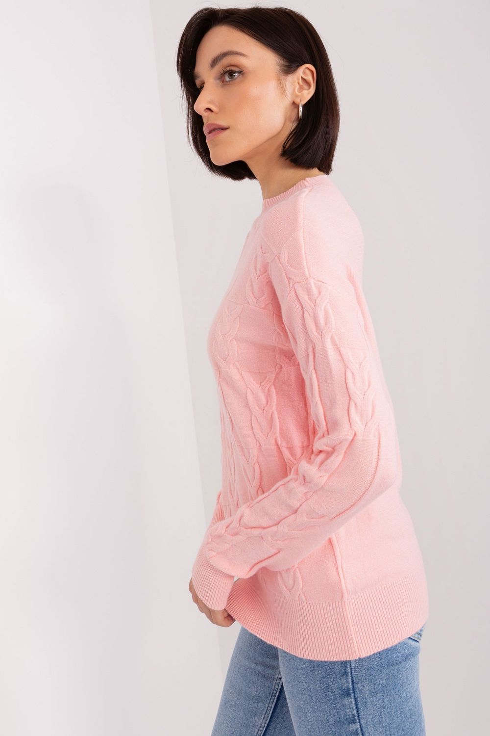 Sweter Damski Model AT-SW-2340.22 Light Pink - AT - obrazek 2