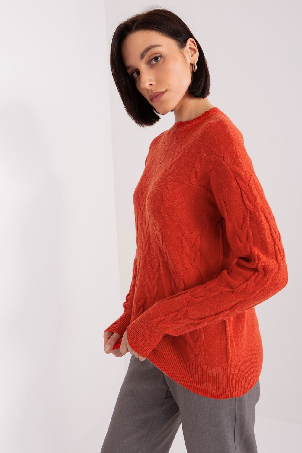 Sweter Damski Model AT-SW-2340.43 Dark Orange - AT - obrazek 2