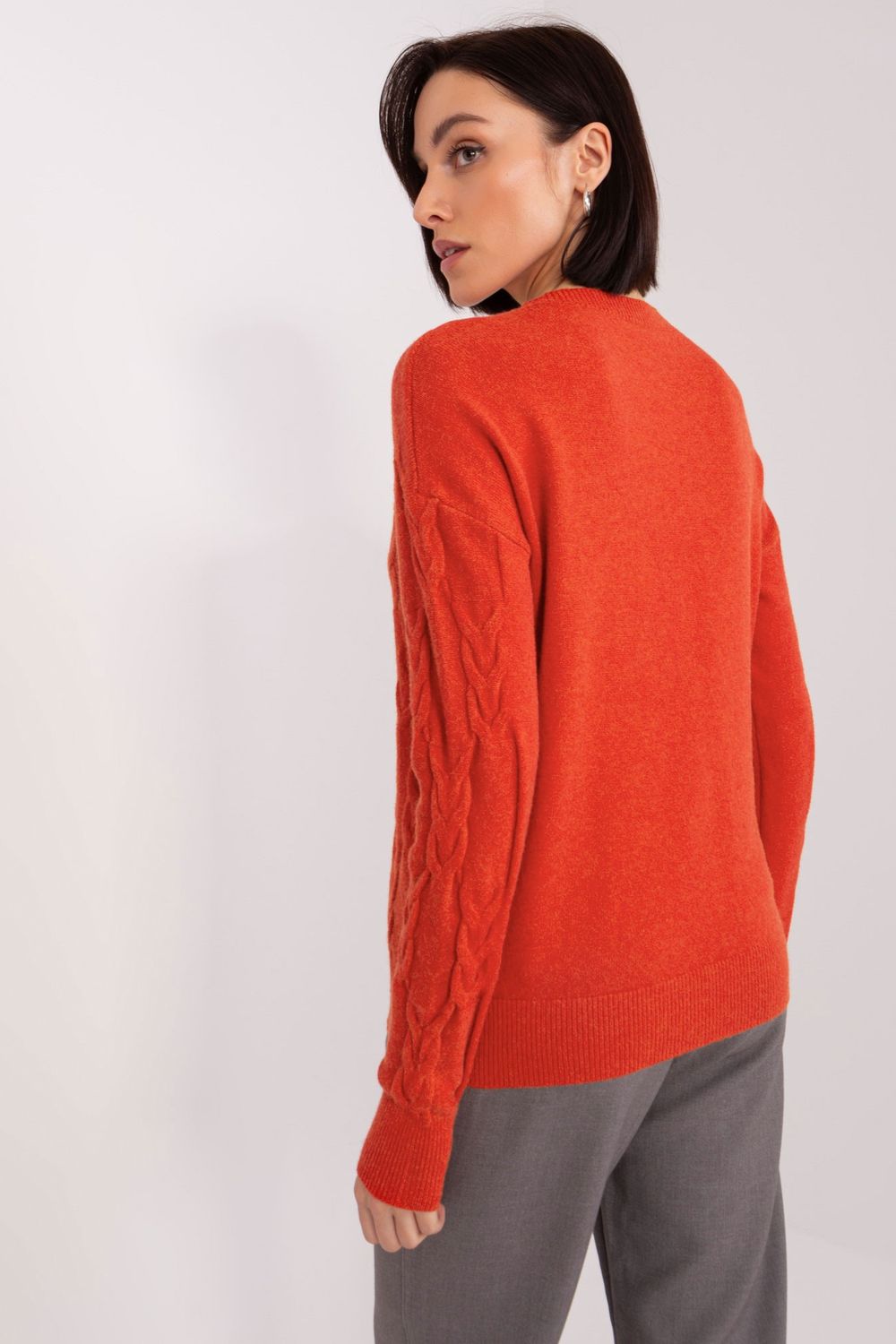 Sweter Damski Model AT-SW-2340.43 Dark Orange - AT - obrazek 3