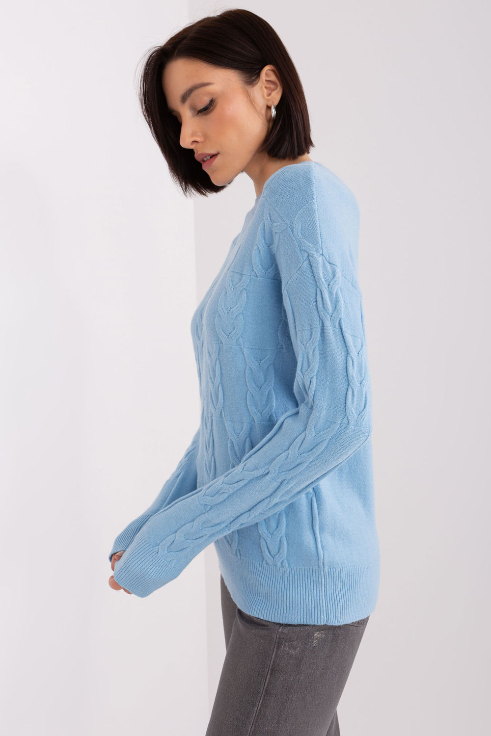 Sweter Damski Model AT-SW-2340.43 Light Blue - AT - obrazek 2