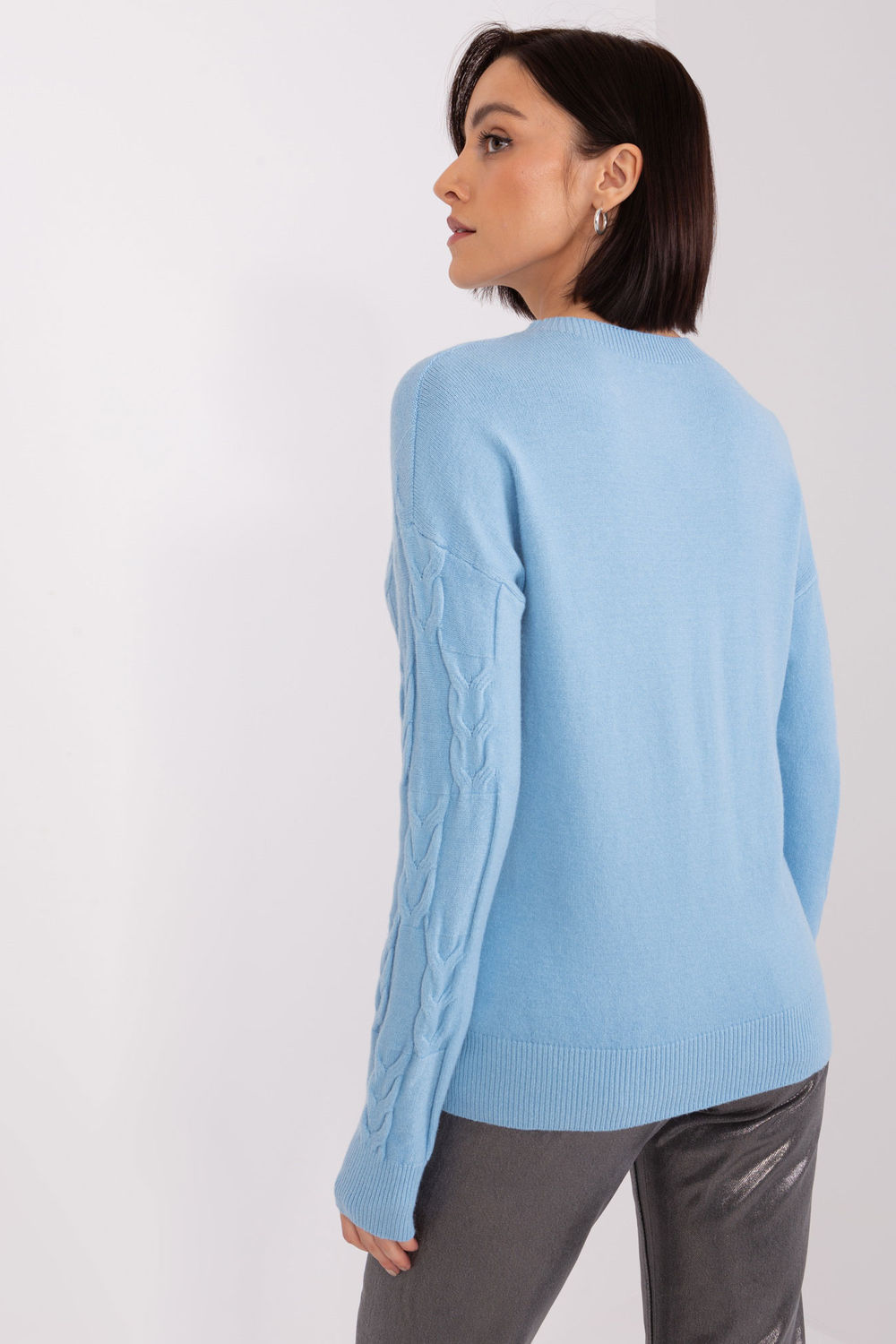 Sweter Damski Model AT-SW-2340.43 Light Blue - AT - obrazek 3