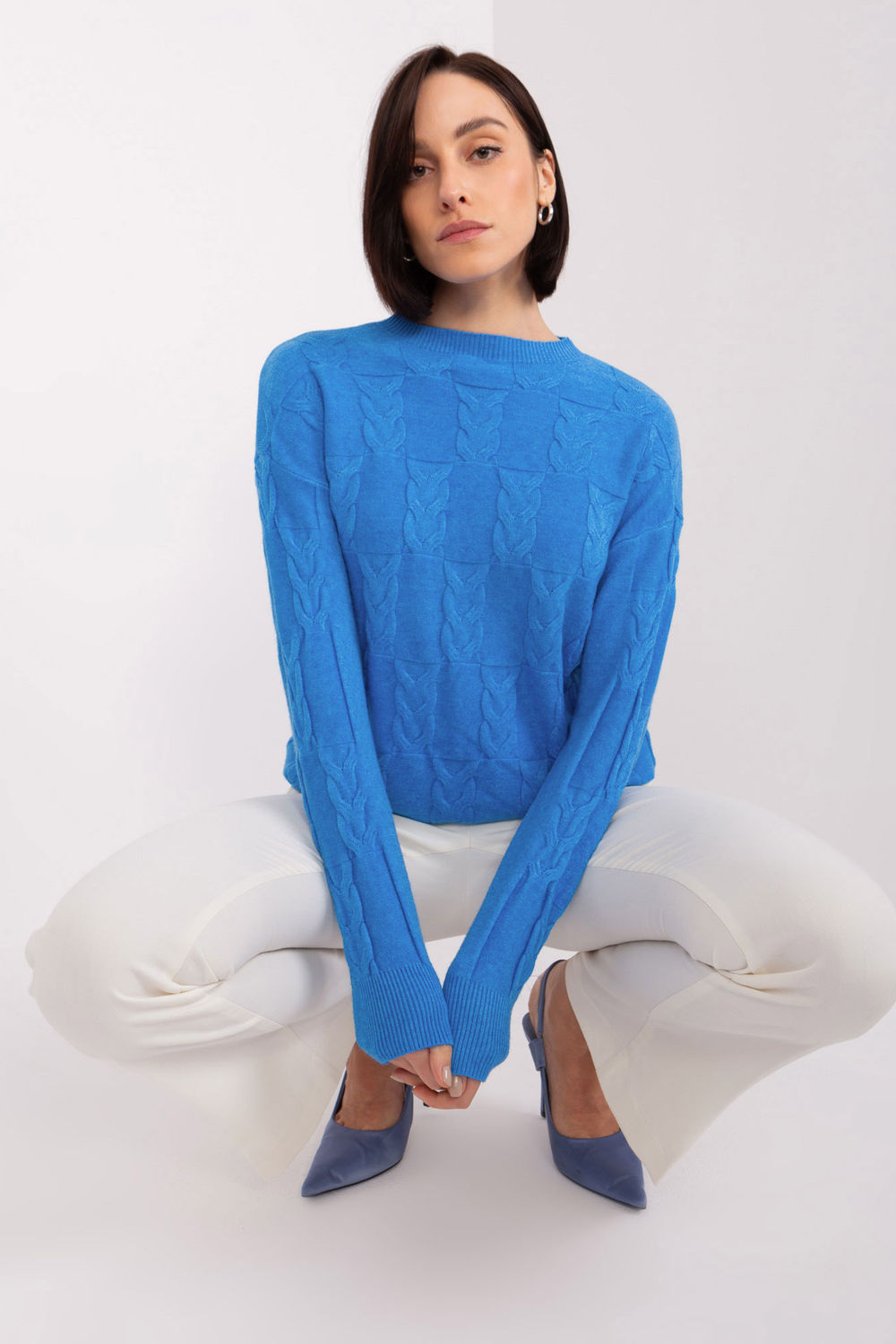 Sweter Damski Model AT-SW-2340.10 Blue - AT - obrazek 2