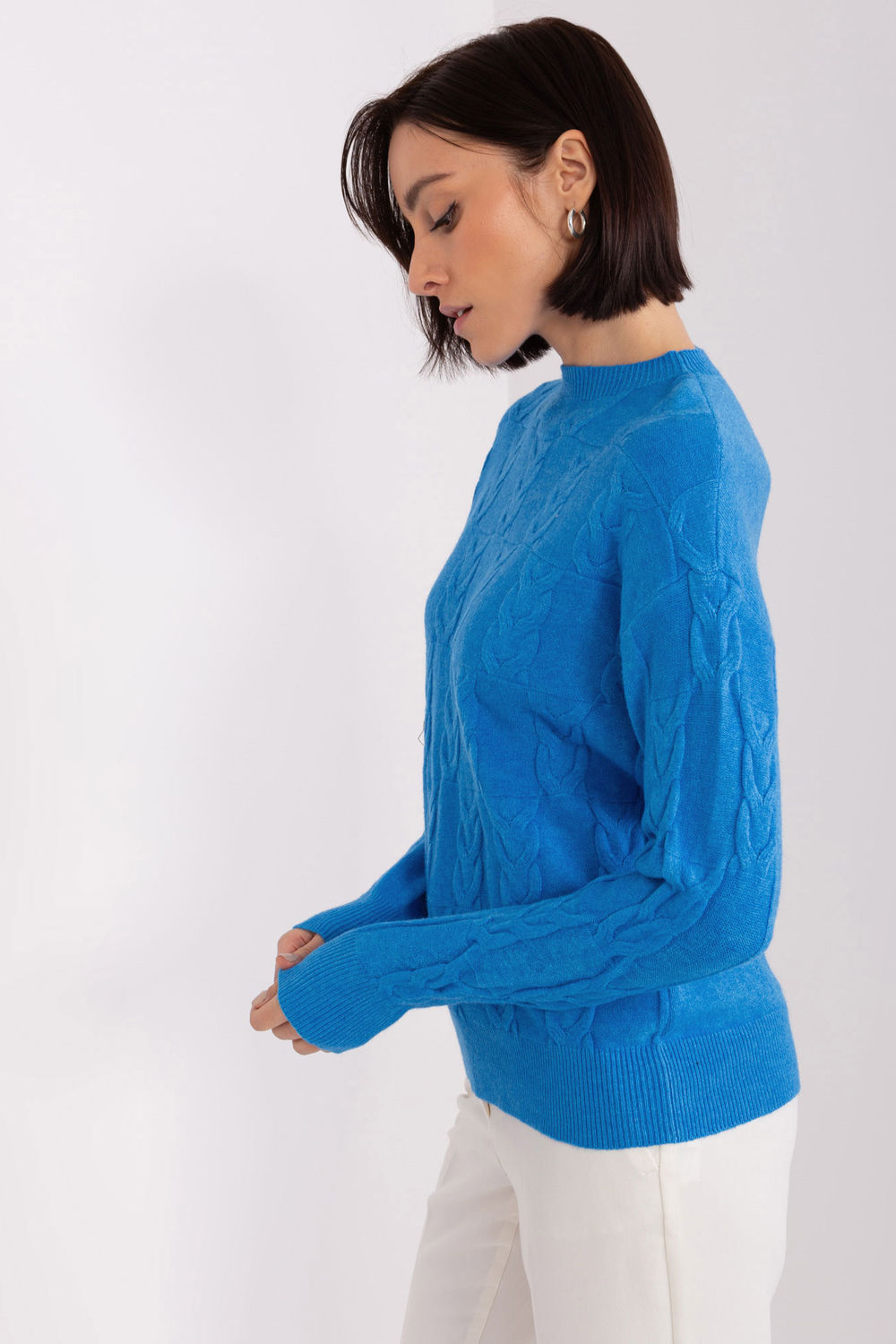 Sweter Damski Model AT-SW-2340.10 Blue - AT - obrazek 3