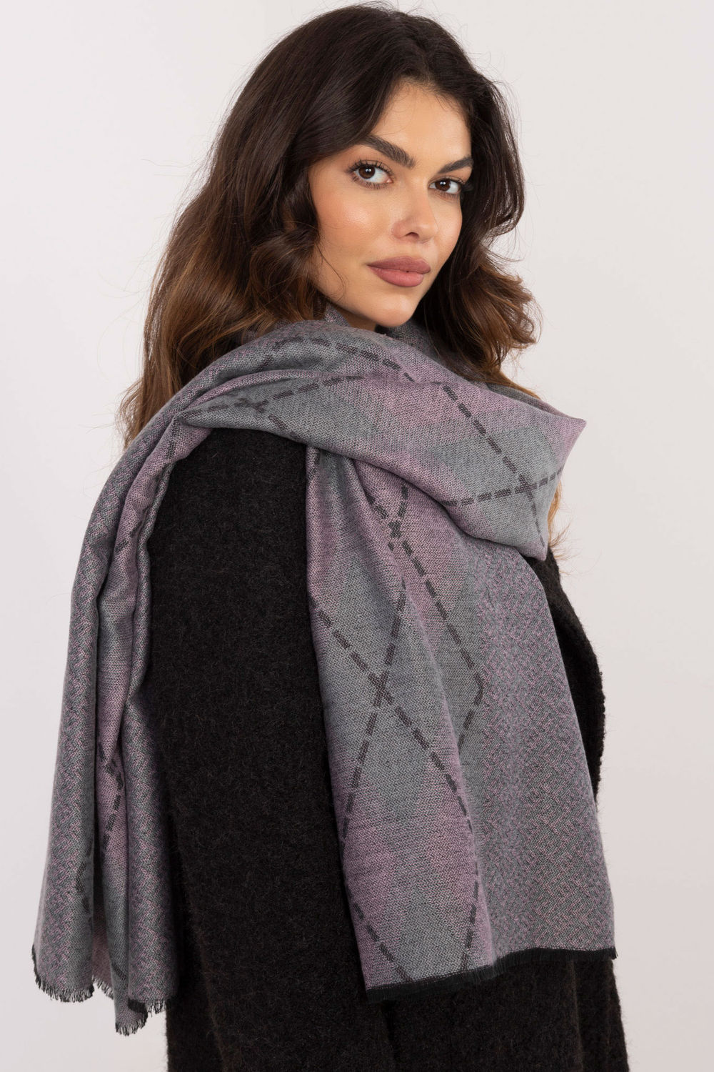 Chusta Model AT-CH-12301.82P Grey/Pink - AT - obrazek 2
