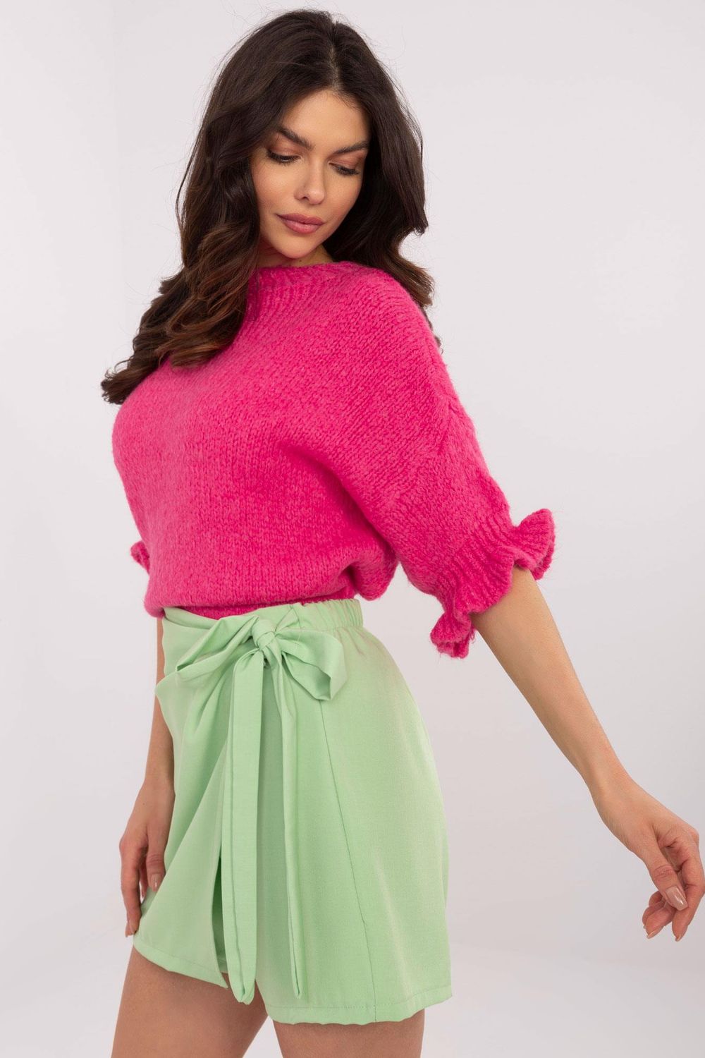 Sweter Damski Model MI-SW-2913.99 Fluo Pink - Italy Moda - obrazek 2