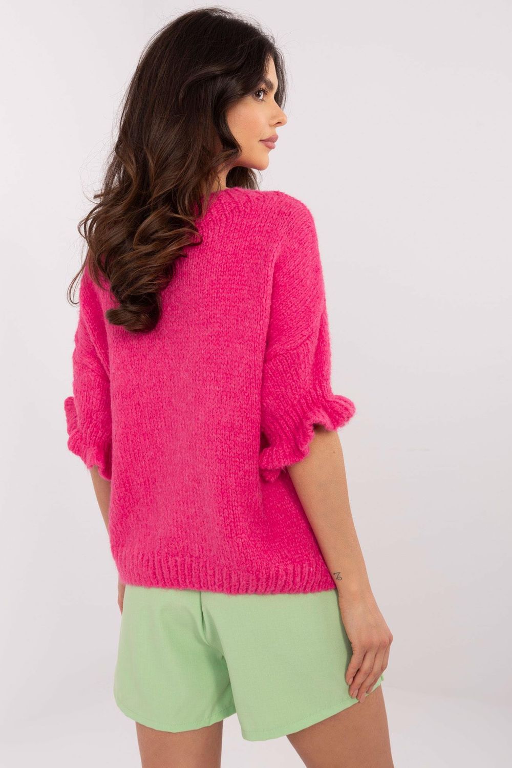Sweter Damski Model MI-SW-2913.99 Fluo Pink - Italy Moda - obrazek 3