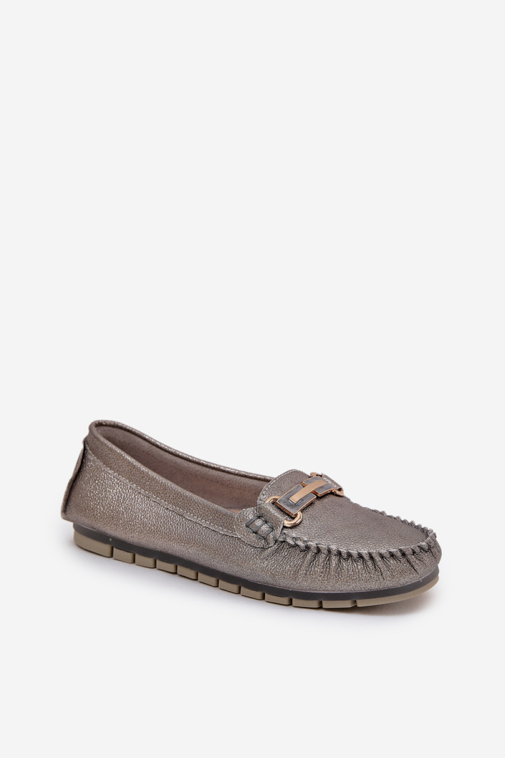 Mokasyny Model DA LR51-546 Silver Brokat - Step in style - obrazek 2