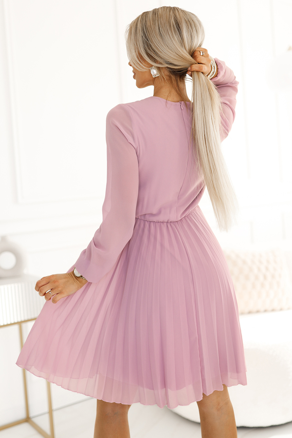Sukienka Model Isabelle 313-16 Powder Pink - Numoco - obrazek 3
