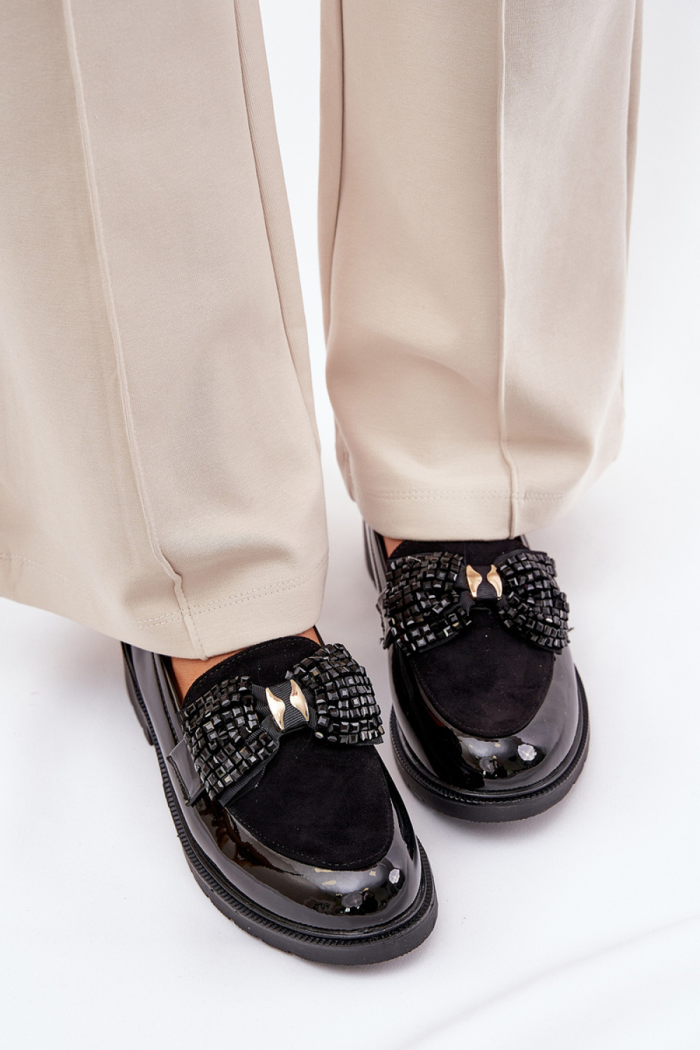 Mokasyny Model S.Barski HY51-319 Black - Step in style - obrazek 3