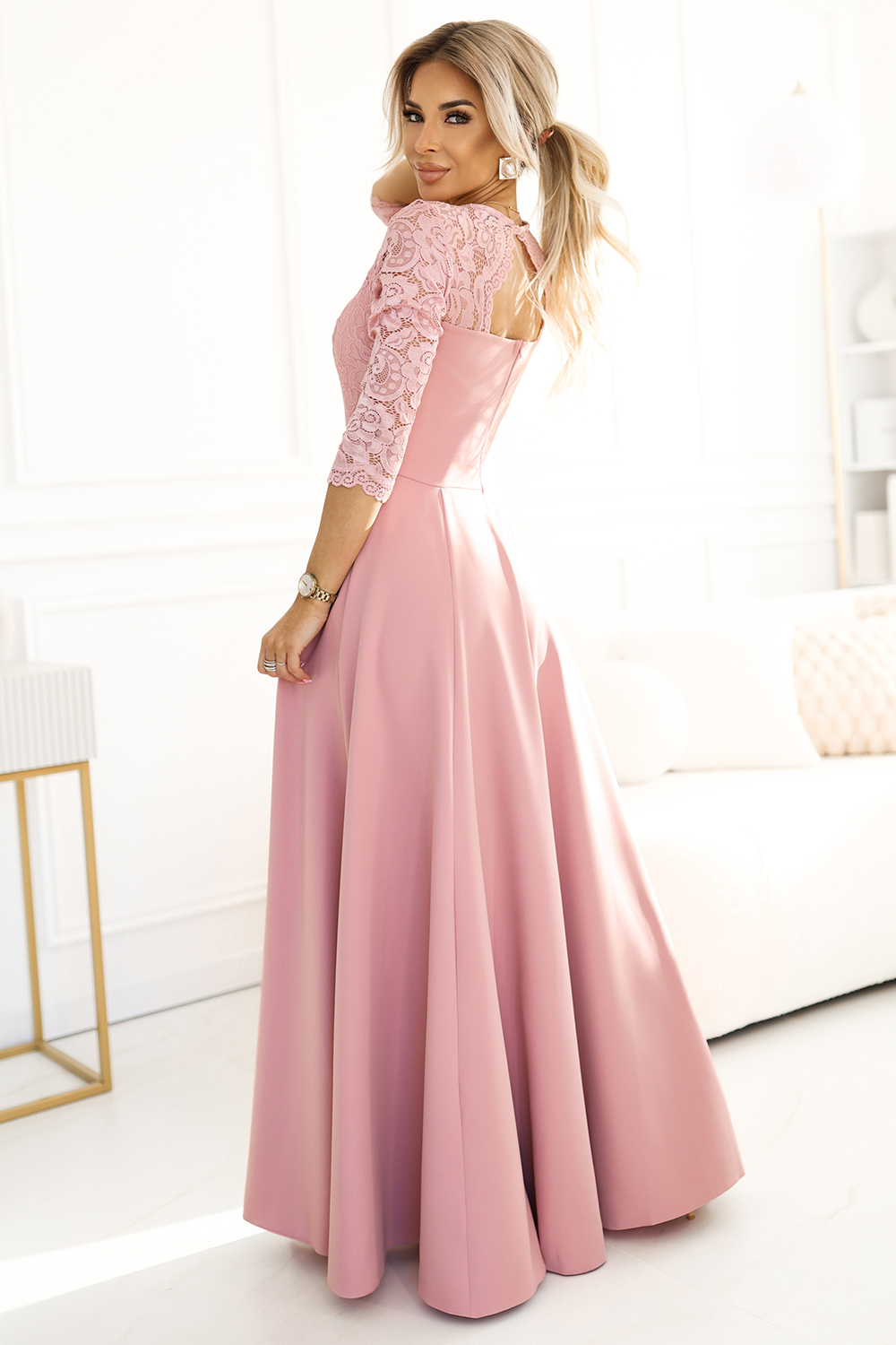 Sukienka Model Amber 309-13 Powder Pink - Numoco - obrazek 2