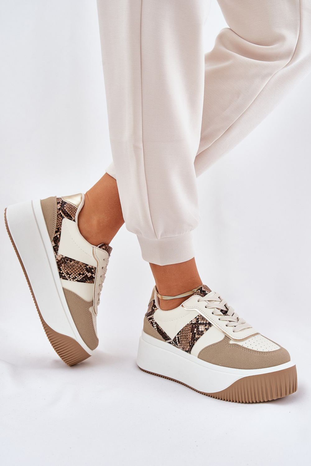 Buty Sportowe Model Telanila PL360 Beige Wzór - Step in style - obrazek 3