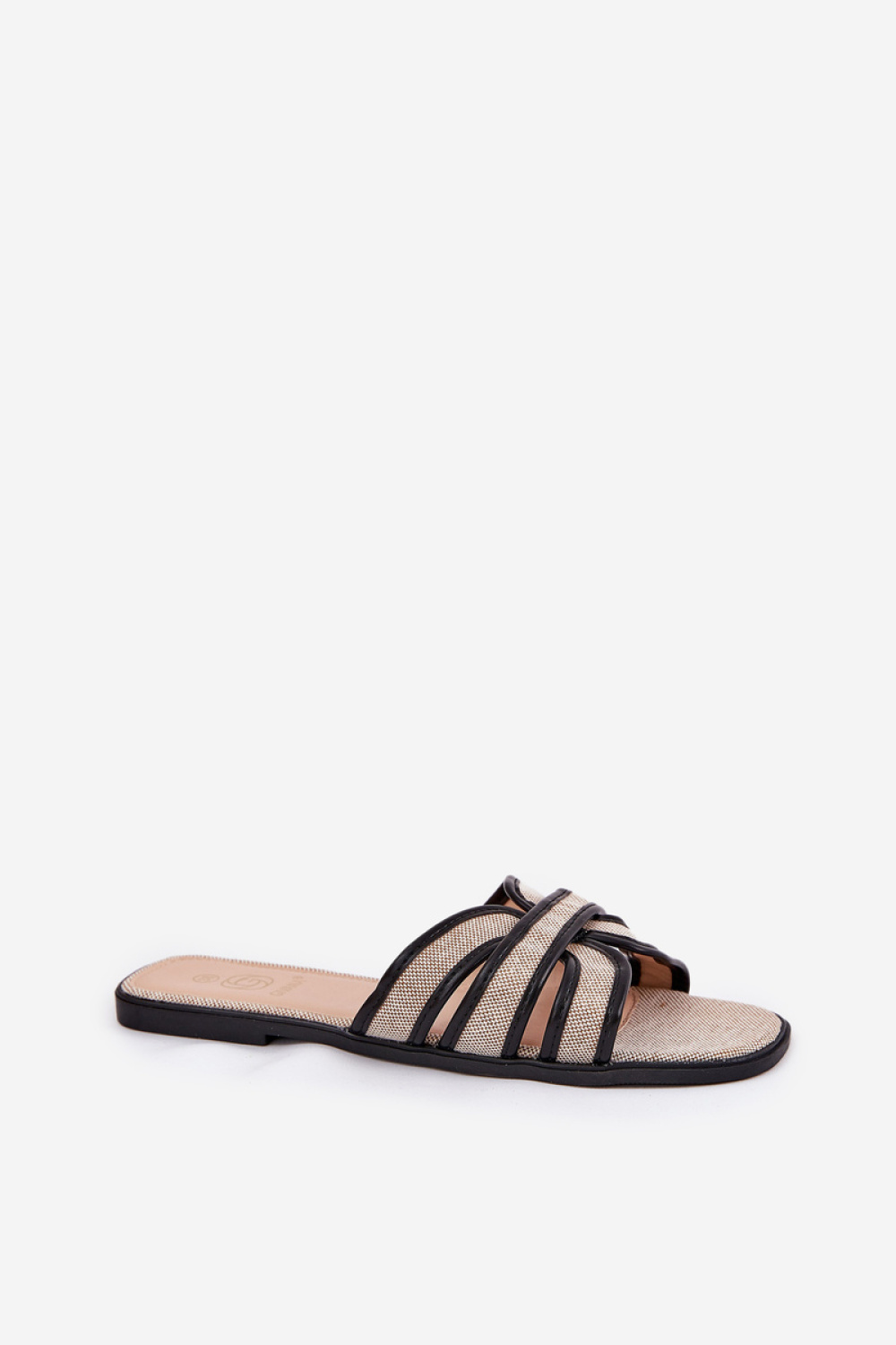 Sandał Klapki Model Scazze TC-11 Beige/Black - Step in style - obrazek 2