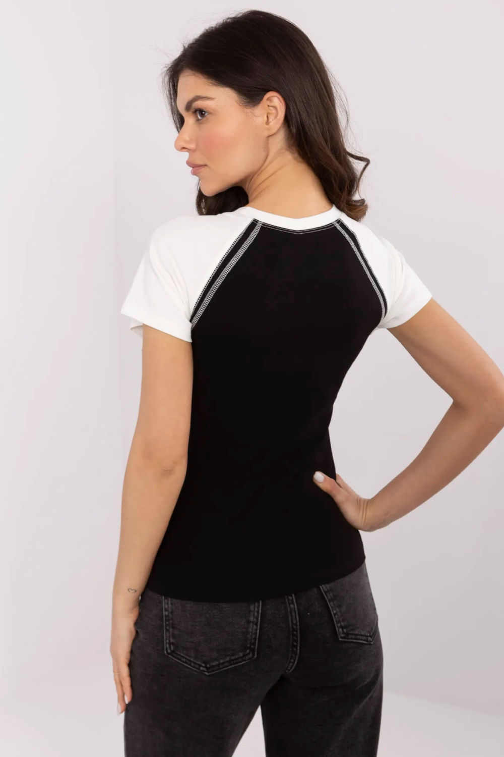 Tshirt Damski Model NM-TS-V7940.17 Black/White - NM - obrazek 3