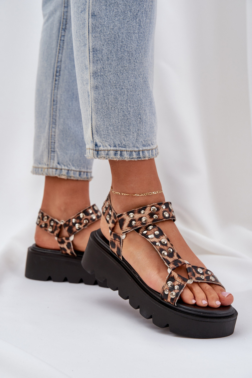 Sandały Model Tatellia Al19 Brown Panterka - Step in style