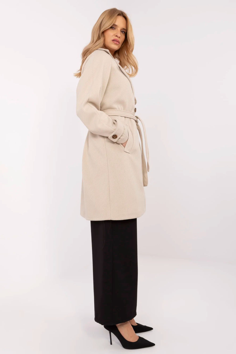 Płaszcz Damski Model TW-PL-BI-2309.86 Beige - Och Bella - obrazek 2
