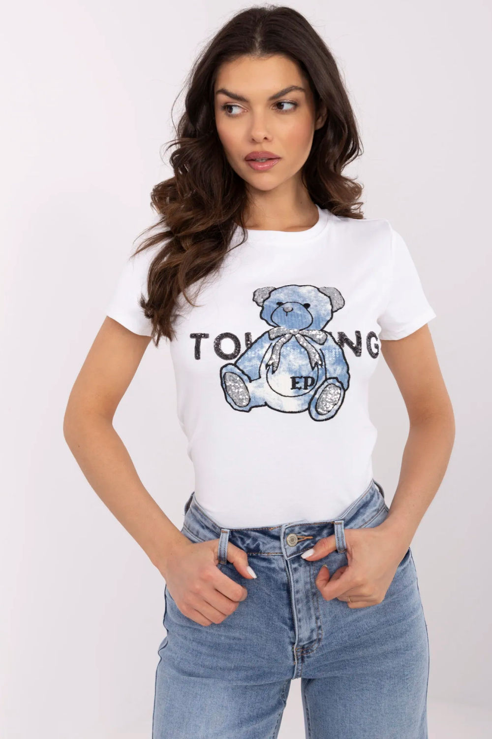 Tshirt Damski Model NM-TS-JX-09328.65P White/Blue - NM
