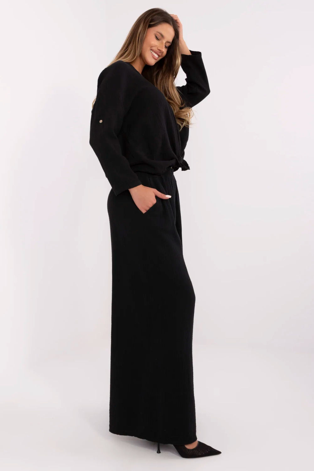 Spodnie Damskie Model MI-SP-2563.84 Black - Italy Moda - obrazek 2