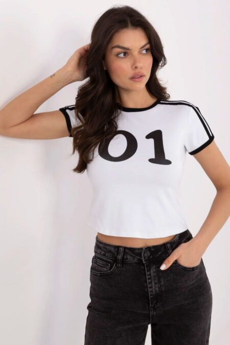Tshirt Damski Model NM-TS-NG25218.83 White/Black - NM