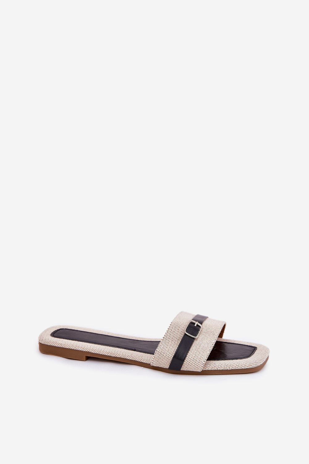 Sandał Klapki Model Zilina N75-60 Beige/Black - Step in style - obrazek 2