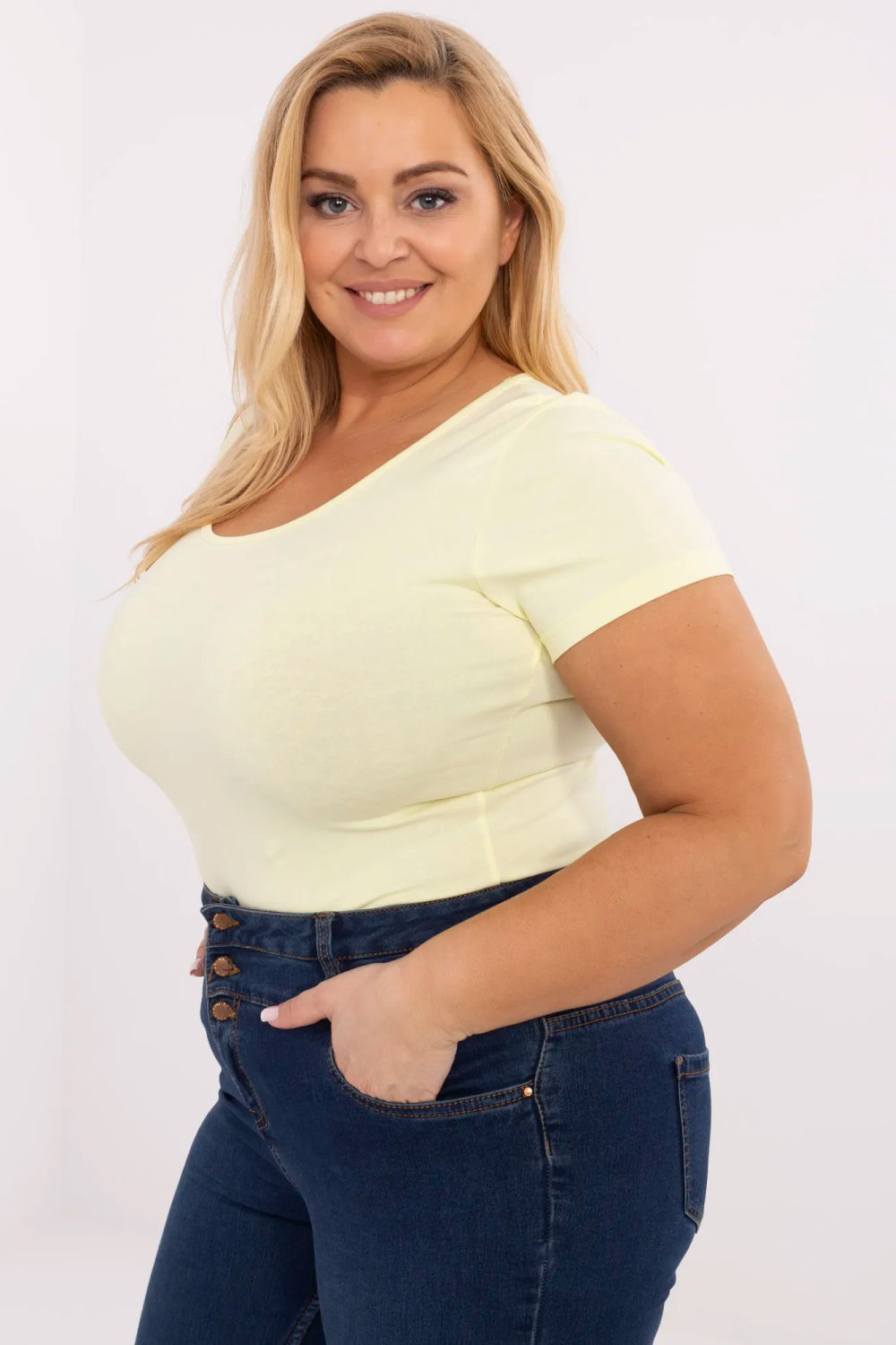 Tshirt Damski Model RV-TS-A556.03 Light Yellow - Relevance - obrazek 2