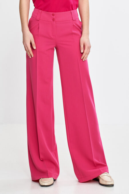 Spodnie wide leg z kantem SD112 Pink - Nife