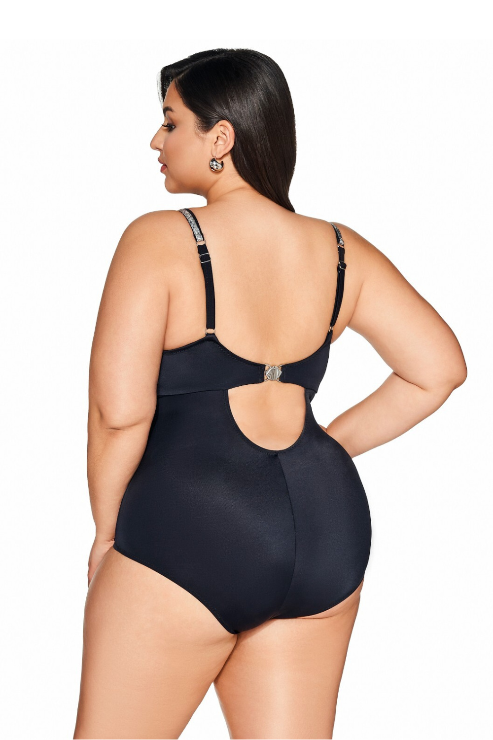 Jednoczęściowy strój kąpielowy Kostium kąpielowy Model SKJ63 Black - Ava - obrazek 2