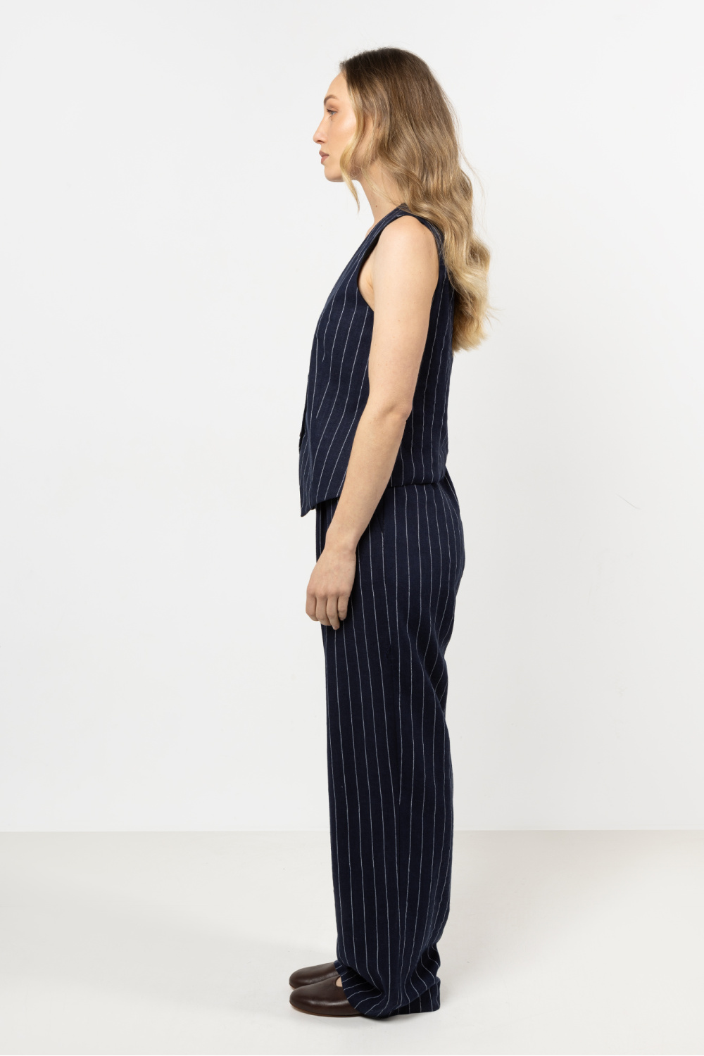 Spodnie Damskie Model A725 Navy - awama - obrazek 4