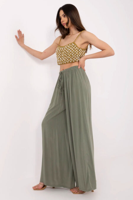 Spodnie Damskie Model MI-SP-25734.78 Khaki - Italy Moda