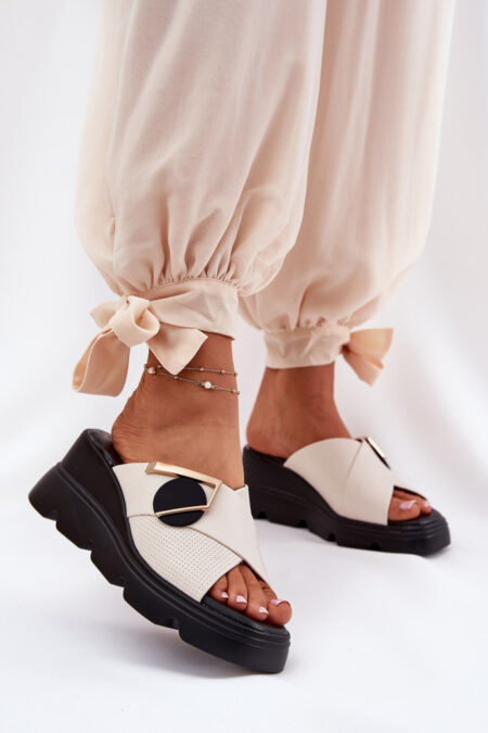 Sandał Klapki Model  Artiker 56C1585 Beige - Step in style