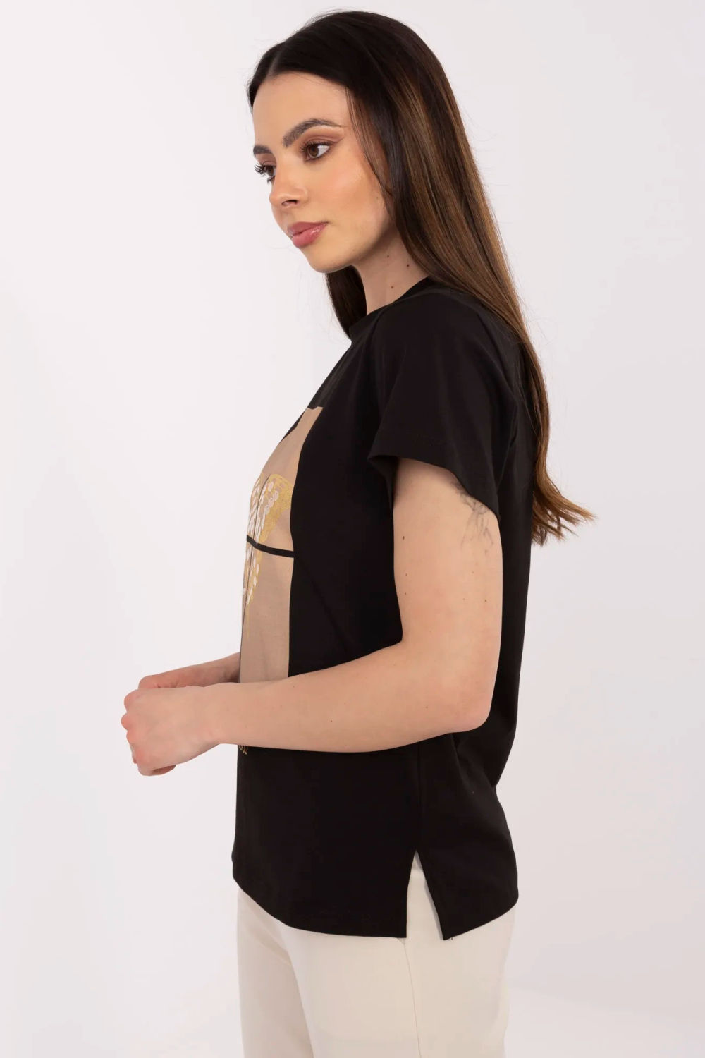 Tshirt Damski Model CLM-TS-1704.85 Black - Factory Price - obrazek 2