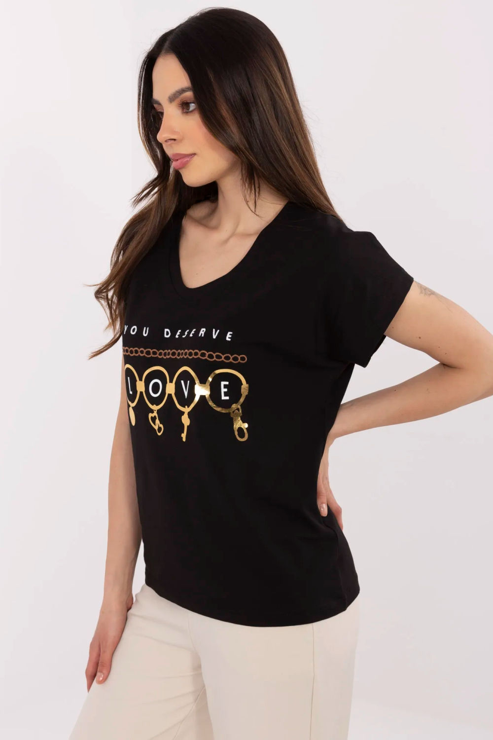 Tshirt Damski Model CLM-TS-1729.86 Black - Factory Price - obrazek 2